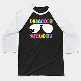 Dadacorn Security Unicorn Dad and Girl Papa Fathers Day Baseball T-Shirt